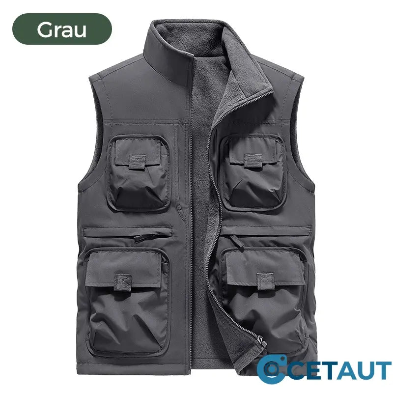 Gefütterte Wendeweste mit mehreren Taschen für Herren und Damen cetaut