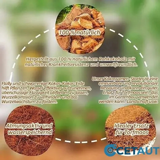 🔥Natürlich wachsen, einfach glücklich!⏰ Organische Kokosnussschalen für Pflanzen🥥🌱 cetaut