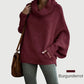 🔥Damen Fledermausärmel Pullover mit Rollkragen und Taschen cetaut