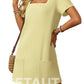 🌷 LETZTER TAG IM ANGEBOT: 49% RABATT!! 🏝️ Frauen Casual Kleid mit quadratischem Ausschnitt und kurzen Ärmeln, inklusive Taschen. cetaut