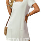 🌷 LETZTER TAG IM ANGEBOT: 49% RABATT!! 🏝️ Frauen Casual Kleid mit quadratischem Ausschnitt und kurzen Ärmeln, inklusive Taschen. cetaut