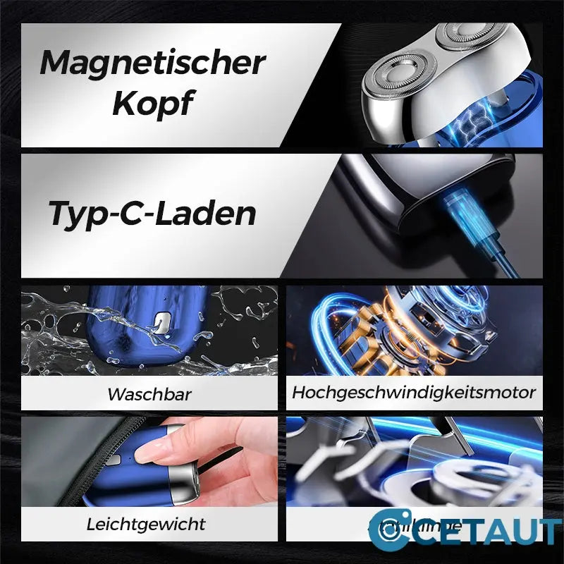 🔋2025 USB-Rasierer für Männer | 💦Wasserdicht & Reise-tauglich | Schnellladung cetaut