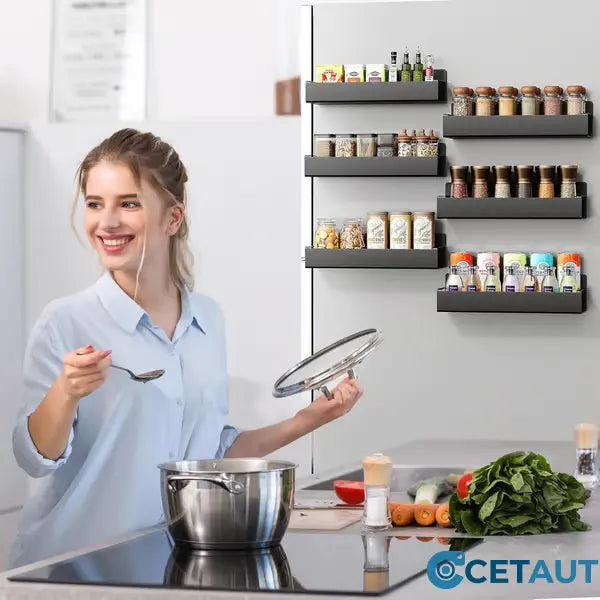 🔥Letzter Tag 49% Rabatt🔥Magnetisches Lagerregal ohne Lochen – Platzsparender Küchen-Organizer cetaut