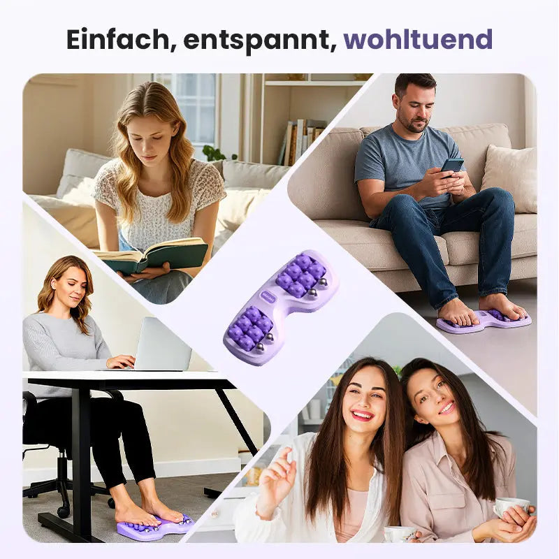 💜Der bequemste Blutkreislauf-Förderer💜Tragbarer Fußmassageroller mit Doppelwalze cetaut