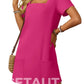 🌷 LETZTER TAG IM ANGEBOT: 49% RABATT!! 🏝️ Frauen Casual Kleid mit quadratischem Ausschnitt und kurzen Ärmeln, inklusive Taschen. cetaut