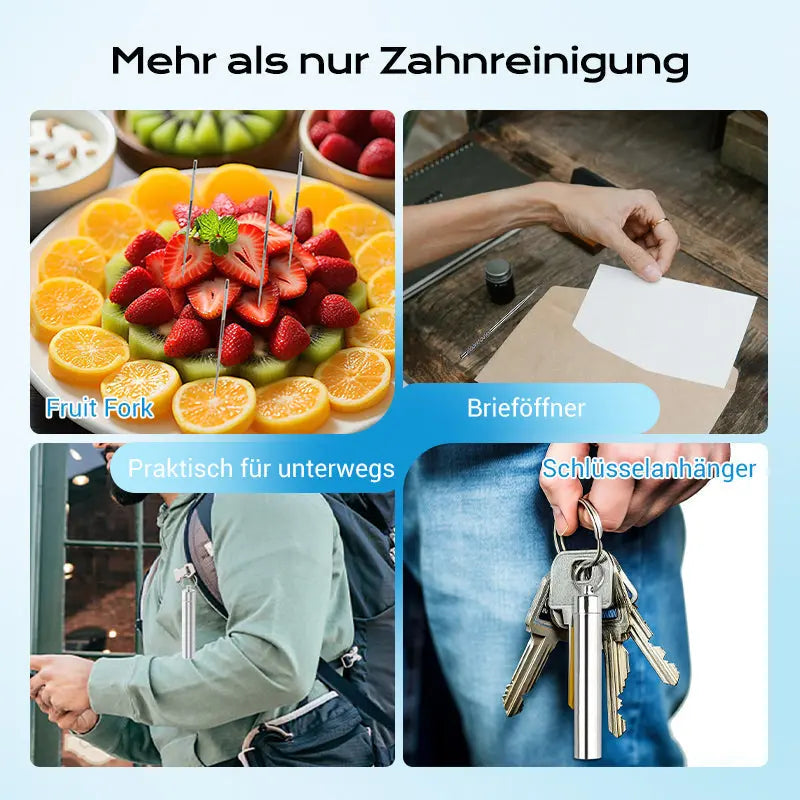 ⚡ Edelstahl Zahnstocher Set | Hygienisch & Langlebig 🦷✅ cetaut