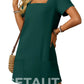 🌷 LETZTER TAG IM ANGEBOT: 49% RABATT!! 🏝️ Frauen Casual Kleid mit quadratischem Ausschnitt und kurzen Ärmeln, inklusive Taschen. cetaut