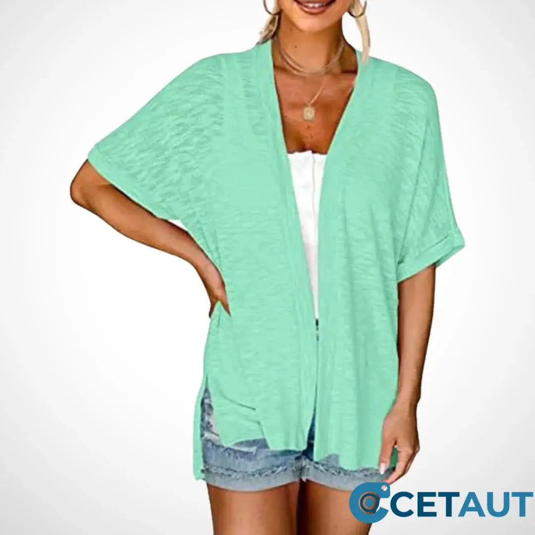 💥Letzter Tag Sonderverkauf 49% RABATT💝✨Stylishes fließendes Kurzarm-Cardigan cetaut