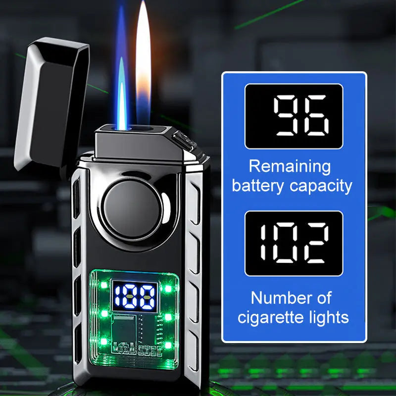 🔥Doppelflammen-Feuerzeug mit LED-Licht – 2 Stück günstiger & ✈️ kostenloser Versand! 💨✨ cetaut