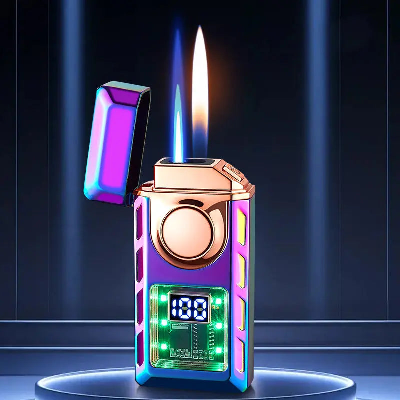 🔥Doppelflammen-Feuerzeug mit LED-Licht – 2 Stück günstiger & ✈️ kostenloser Versand! 💨✨ cetaut
