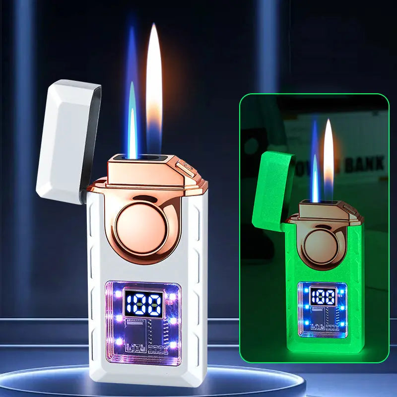 🔥Doppelflammen-Feuerzeug mit LED-Licht – 2 Stück günstiger & ✈️ kostenloser Versand! 💨✨ cetaut