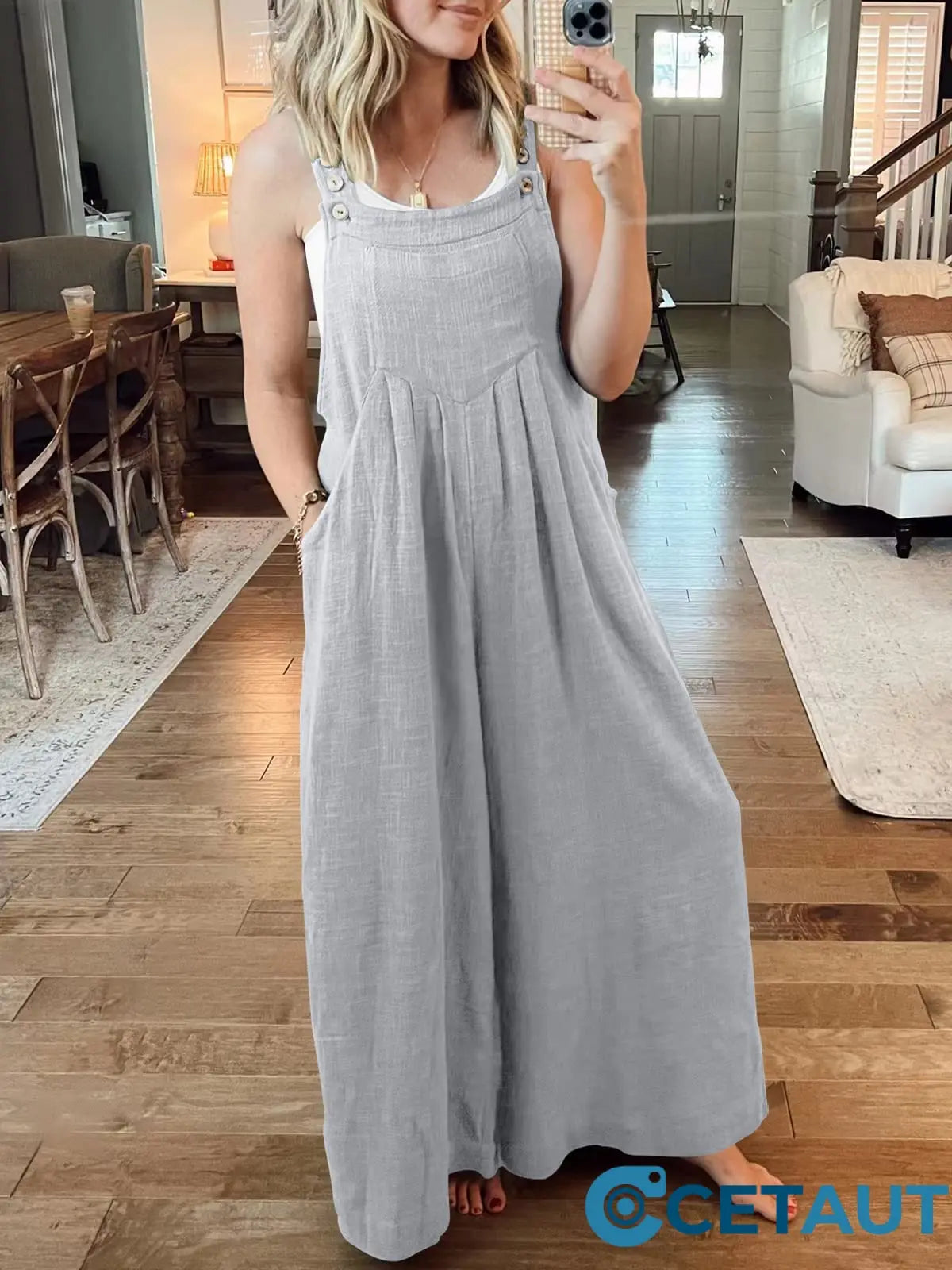 💕HOT SALE 50% OFF🥰 Plus Size Wide Leg Overalls Jumpsuit cetaut