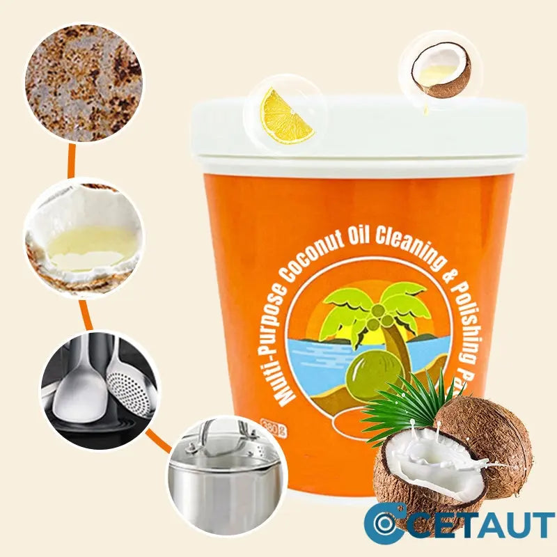 🔥Heißer Verkauf 50% Rabatt🔥Mehrzweck-Kokosnussöl-Reinigungs- und Polierpaste🧽🌹 cetaut