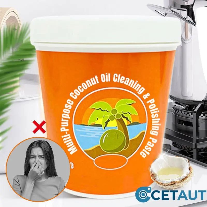 🔥Heißer Verkauf 50% Rabatt🔥Mehrzweck-Kokosnussöl-Reinigungs- und Polierpaste🧽🌹 cetaut