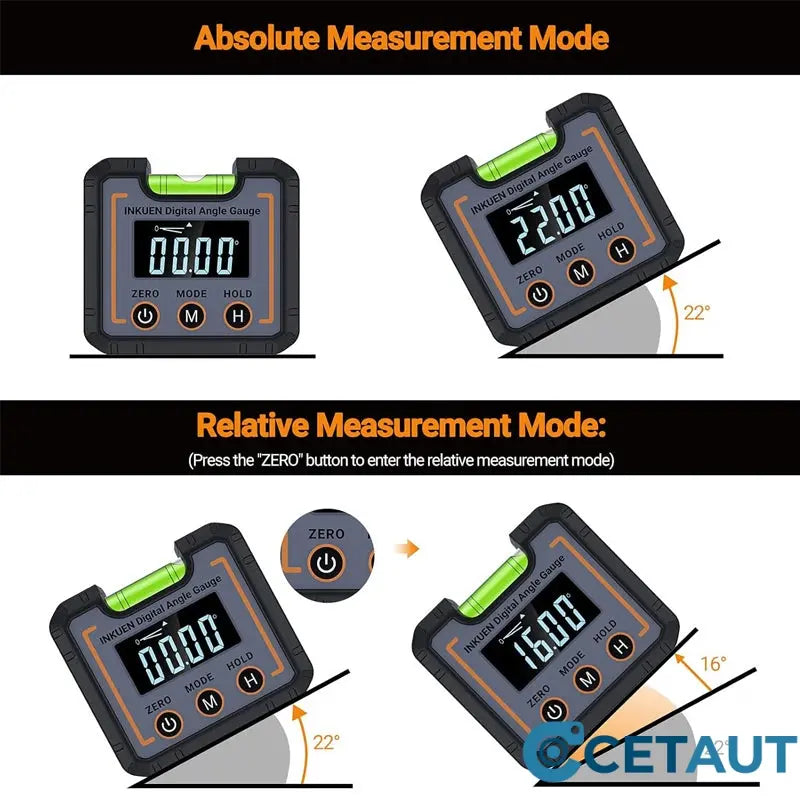 0-360° digitaler, magnetischer, elektronischer Winkelmesser cetaut