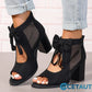 Offene Damen-Schleifen-Sandalen mit klobigem Absatz(👠50 % Rabatt!) cetaut