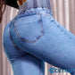 Stretch-Schlagjeans mit hoher Tailles cetaut