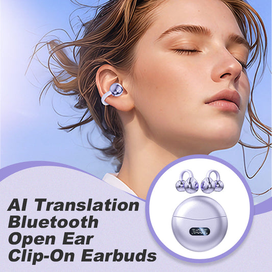 KI-Übersetzung Bluetooth Offene Ohr-Clip-On-Ohrhörer✈️kostenloser Versand