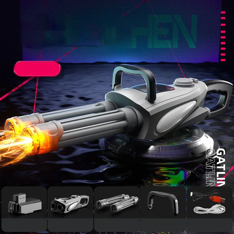 ⏳Begrenzte Zeit 50% Rabatt🔥Doppelläufiges Gatling-Elektro-Wasserpistolen-Set🔫🔫 cetaut