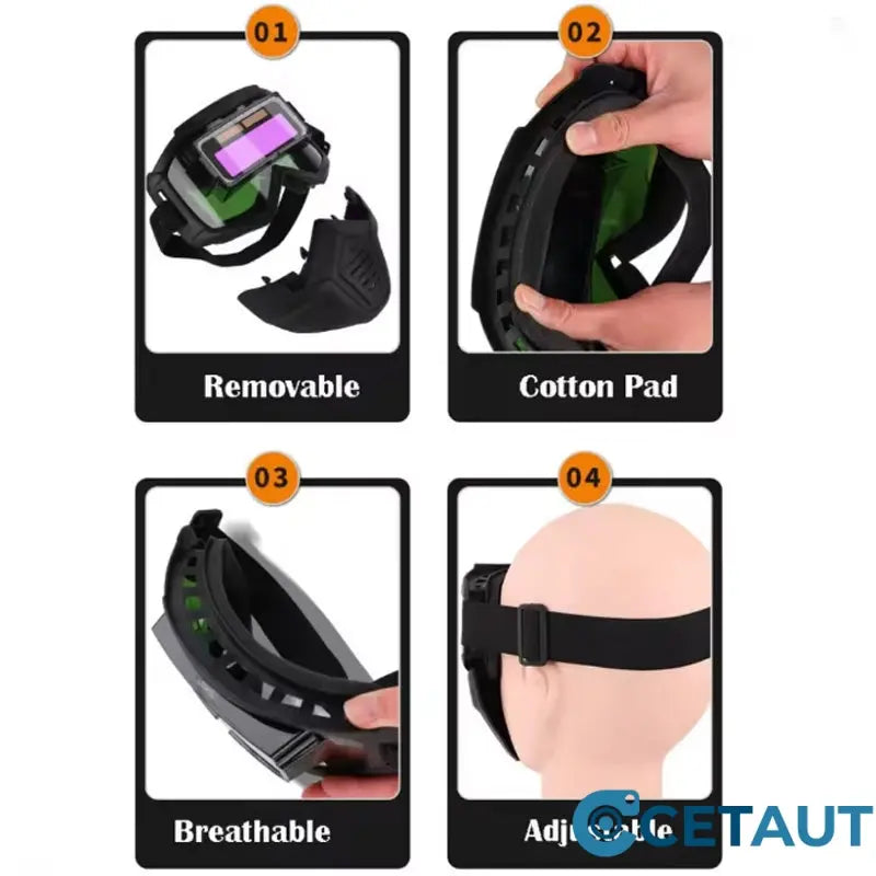 Automatisch abdunkelnder Schweißhelm für Augenschutz cetaut