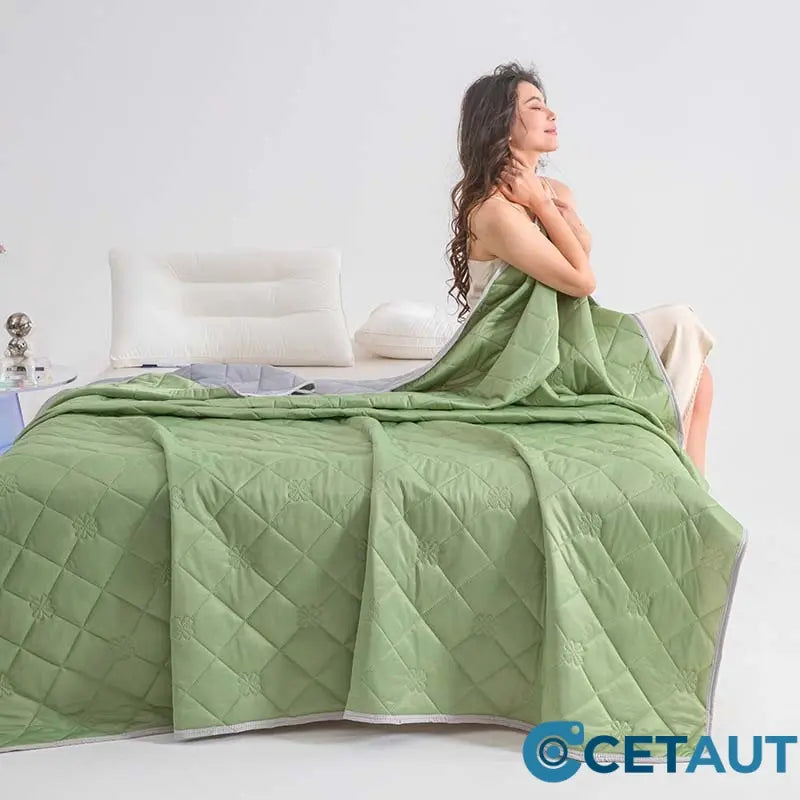 💤 Letzter Tag - 49% RABATT ❄️ Atmungsaktive, bedruckte, waschbare Sommer-Kühldecke-Kühlende Bettdecke für erholsamen Schlaf 🛏️ Atmungsaktiv & Waschbar cetaut