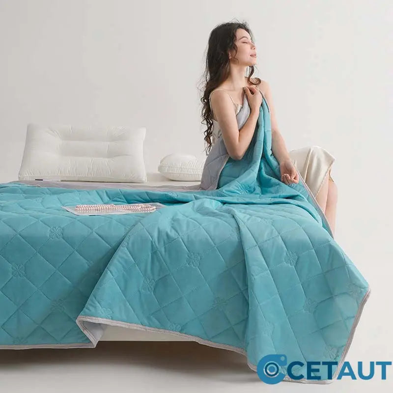 💤 Letzter Tag - 49% RABATT ❄️ Atmungsaktive, bedruckte, waschbare Sommer-Kühldecke-Kühlende Bettdecke für erholsamen Schlaf 🛏️ Atmungsaktiv & Waschbar cetaut