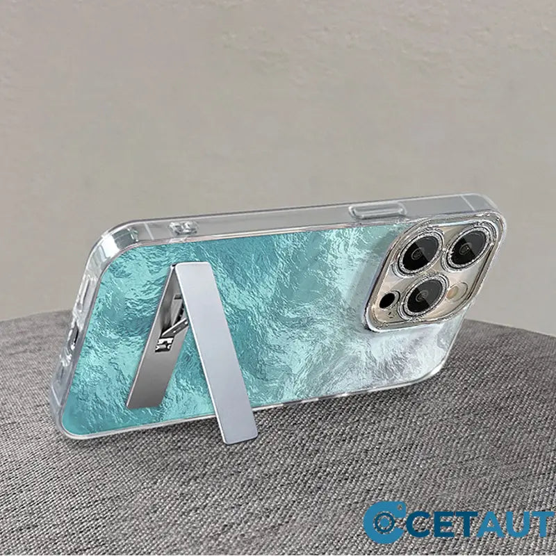 Farbverlauf Handytasche mit Ständer & Kette für iPhone Serie cetaut