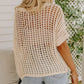 🎁2025 Neuer heißer Verkauf🌈Damen lässig Kurzarm hohl aus Pullover stricken Tops cetaut