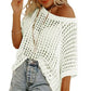 🎁2025 Neuer heißer Verkauf🌈Damen lässig Kurzarm hohl aus Pullover stricken Tops cetaut