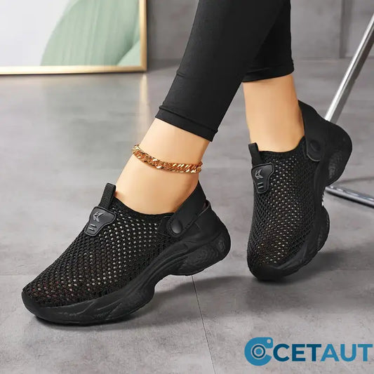 👟EVA-Sohlen federn jeden Schritt ab-Atmungsaktive, rutschfeste und lässige orthopädische Damen-Sneaker cetaut