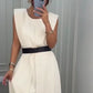 Einfarbiger Jumpsuit mit Rundhalsausschnitt cetaut