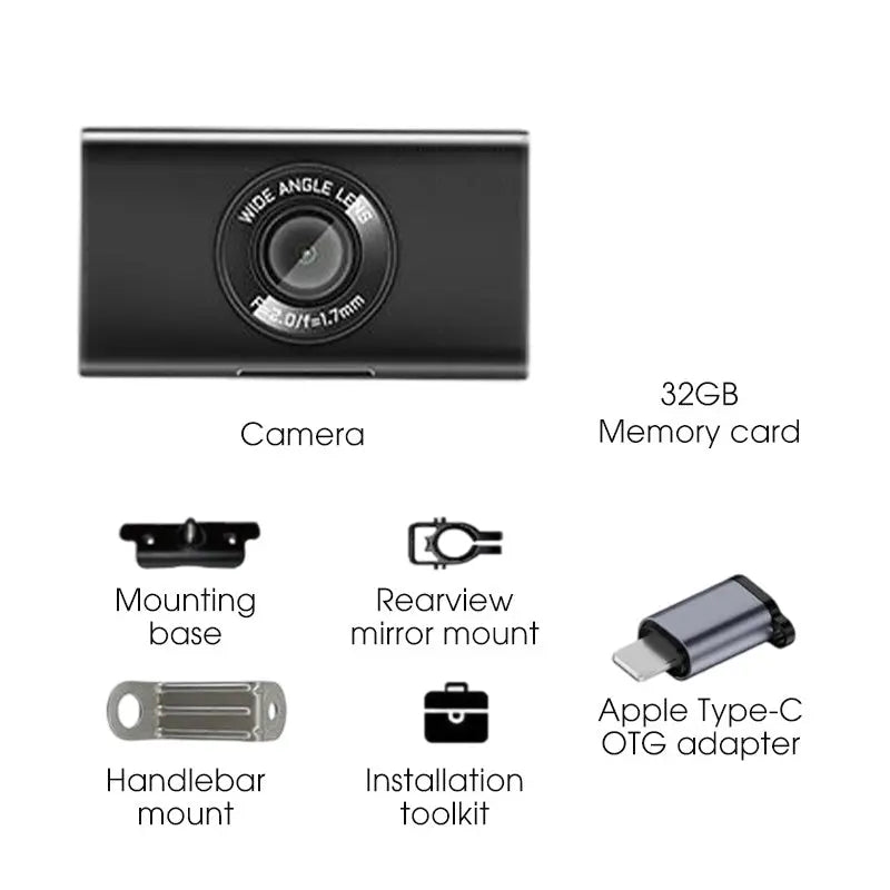 Waterproof HD Motorcycle Dash Cam cetaut