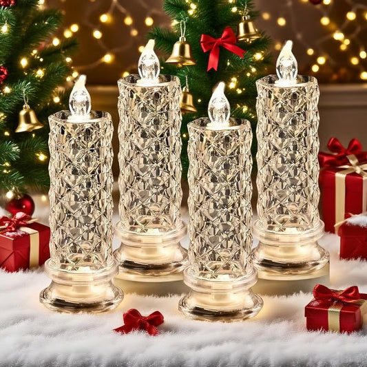 🔥Letzter Tag 49 % Rabatt🎁Set mit 4 LED-Kristallkerzenleuchtern