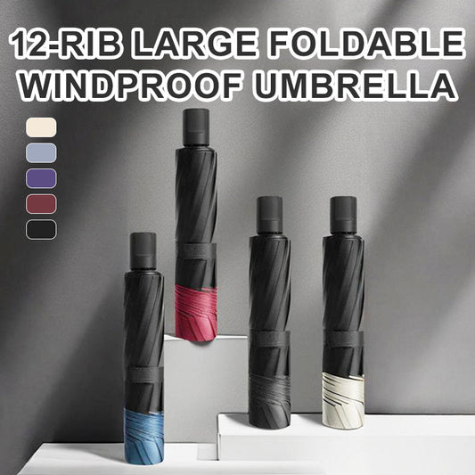 🔥Solange der Vorrat reicht 50 % Rabatt!🎉Großer faltbarer Regenschirm mit 12 windfesten Speiche