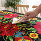 📢📢50 %  RABATT !! ⏰Mexikanische Tischdecke mit Blumenmuster und Wellenrand